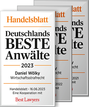 Auszeichnung für Daniel Wölky Handelsblatt Beste Anwälte 2023